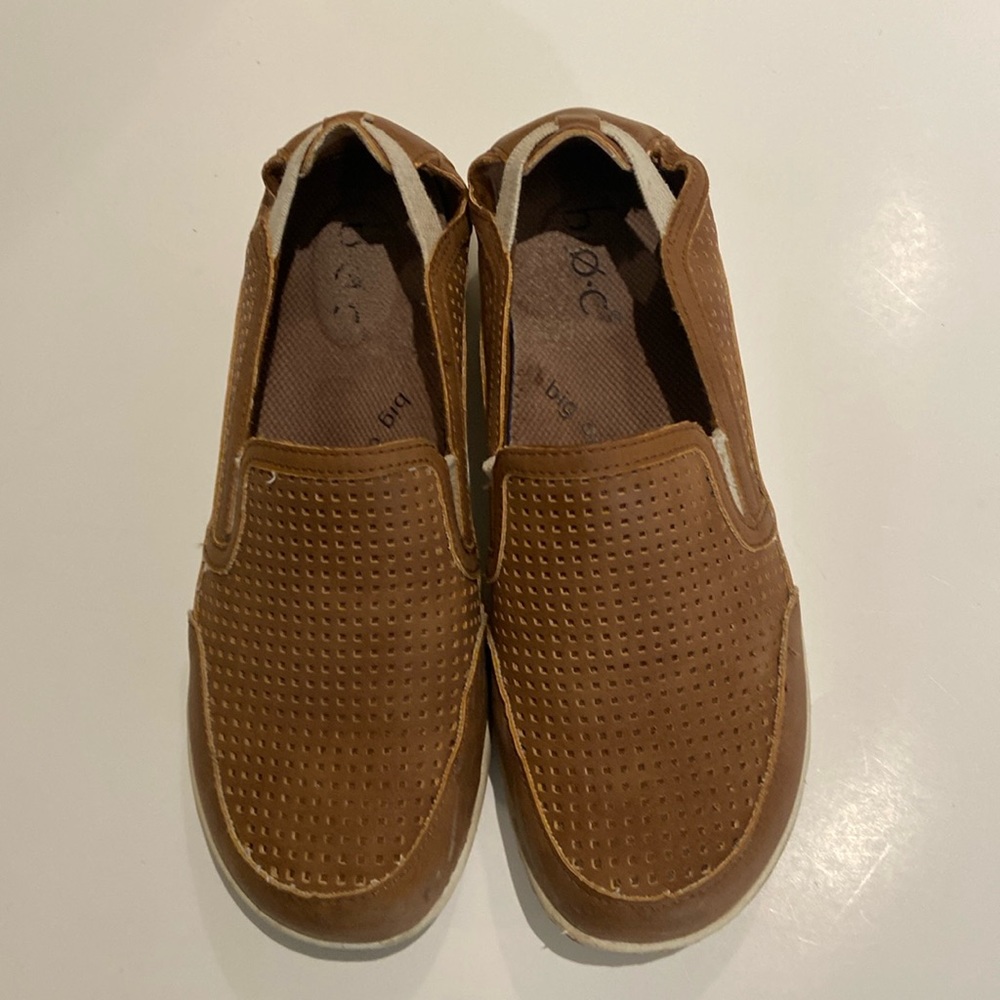 B. O. C. Brown leather loafers